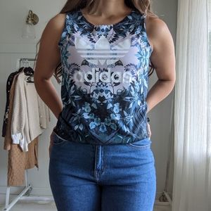 Adidas floral tank top